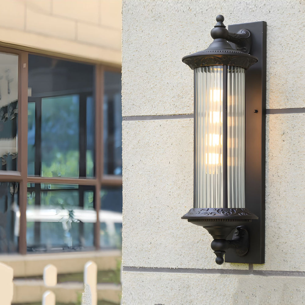 Vintage Outdoor Wall Sconce in Coffee Gold Finish, Waterproof Aluminum