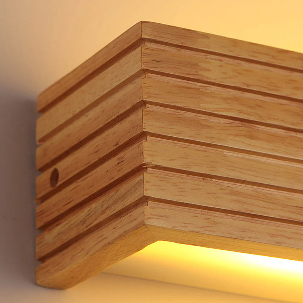 Rustic Wood Vanity Wall Light