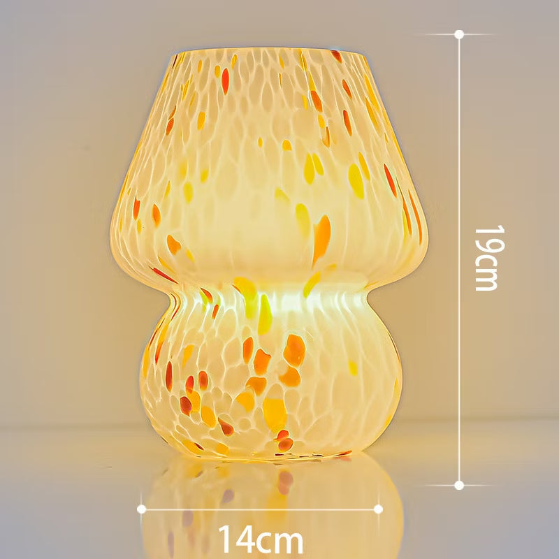 Creative Glass Retro Mushroom Table Lamp