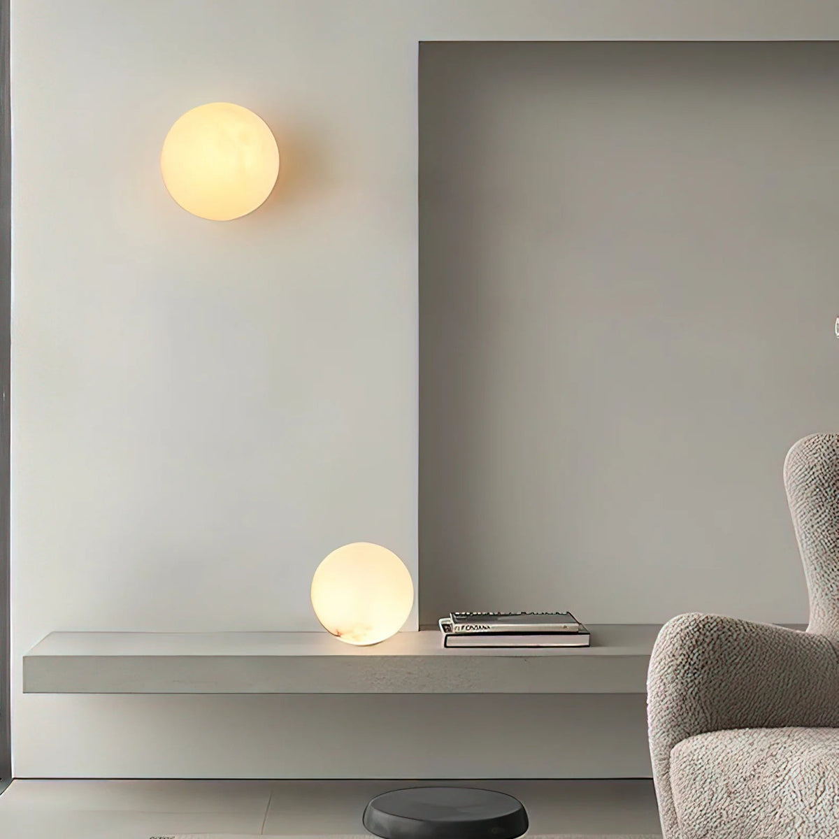 Alabaster Globe Wall Light