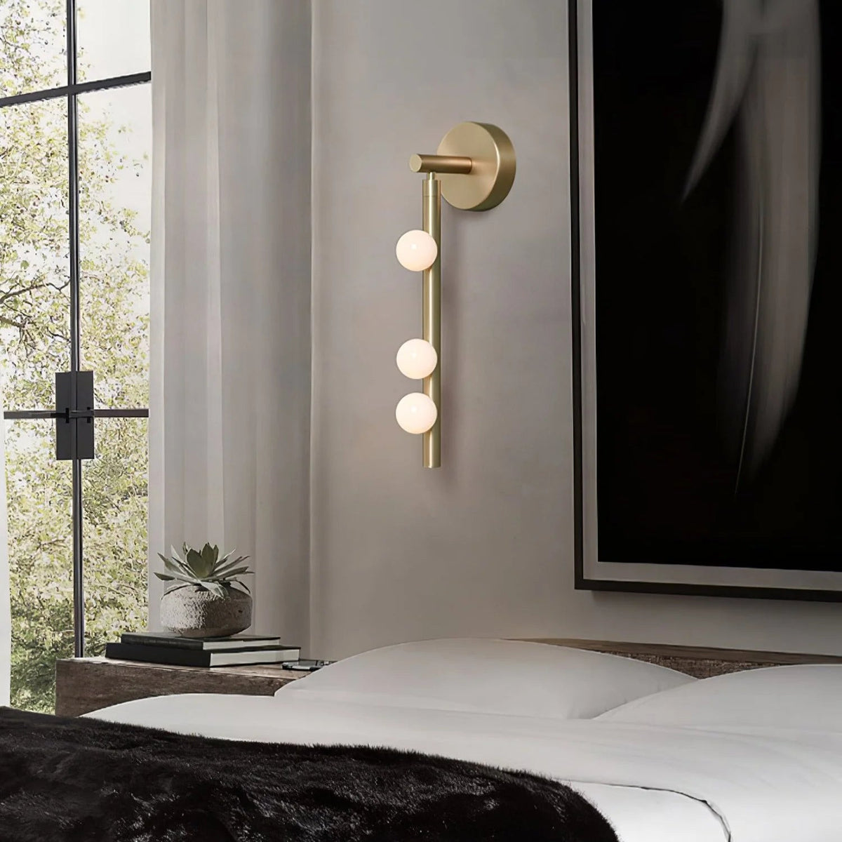 Elegant Brass Glass Wall Light