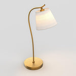 Modern Gooseneck Desk Lamp with Linen Cone Shade for Home Office