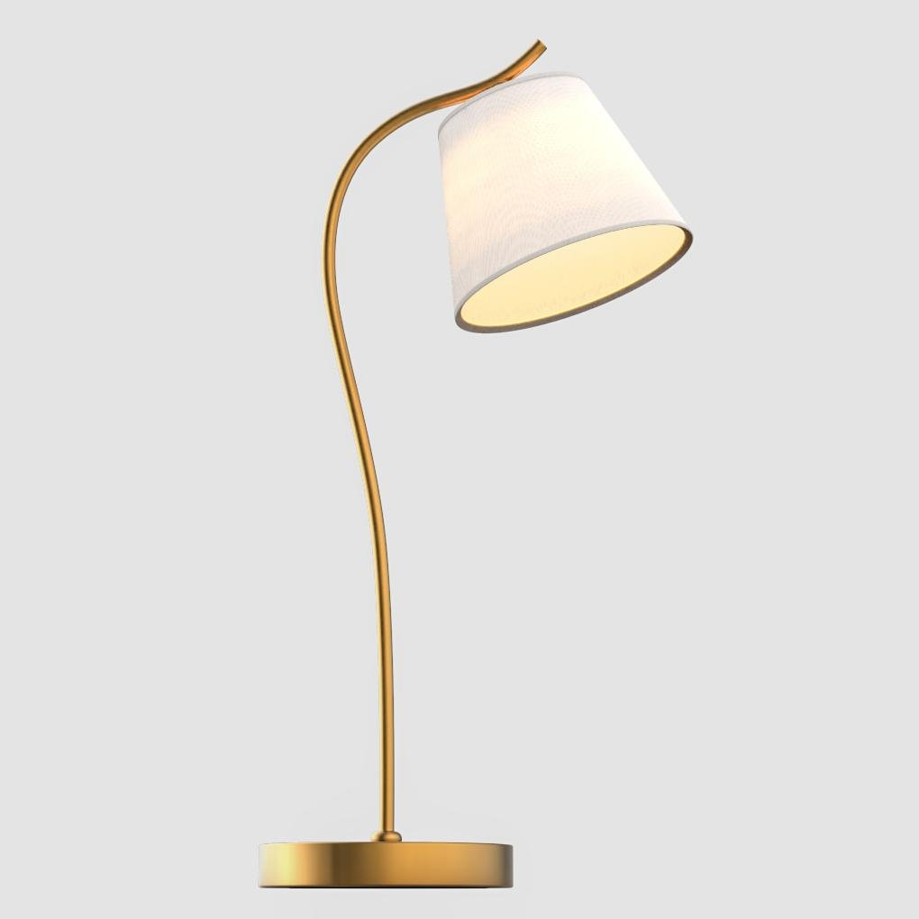 Modern Gooseneck Desk Lamp with Linen Cone Shade for Home Office