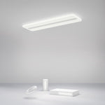 Modern Flush Mount Ceiling Light with 3-Step Dimming, White Rectangular LED
