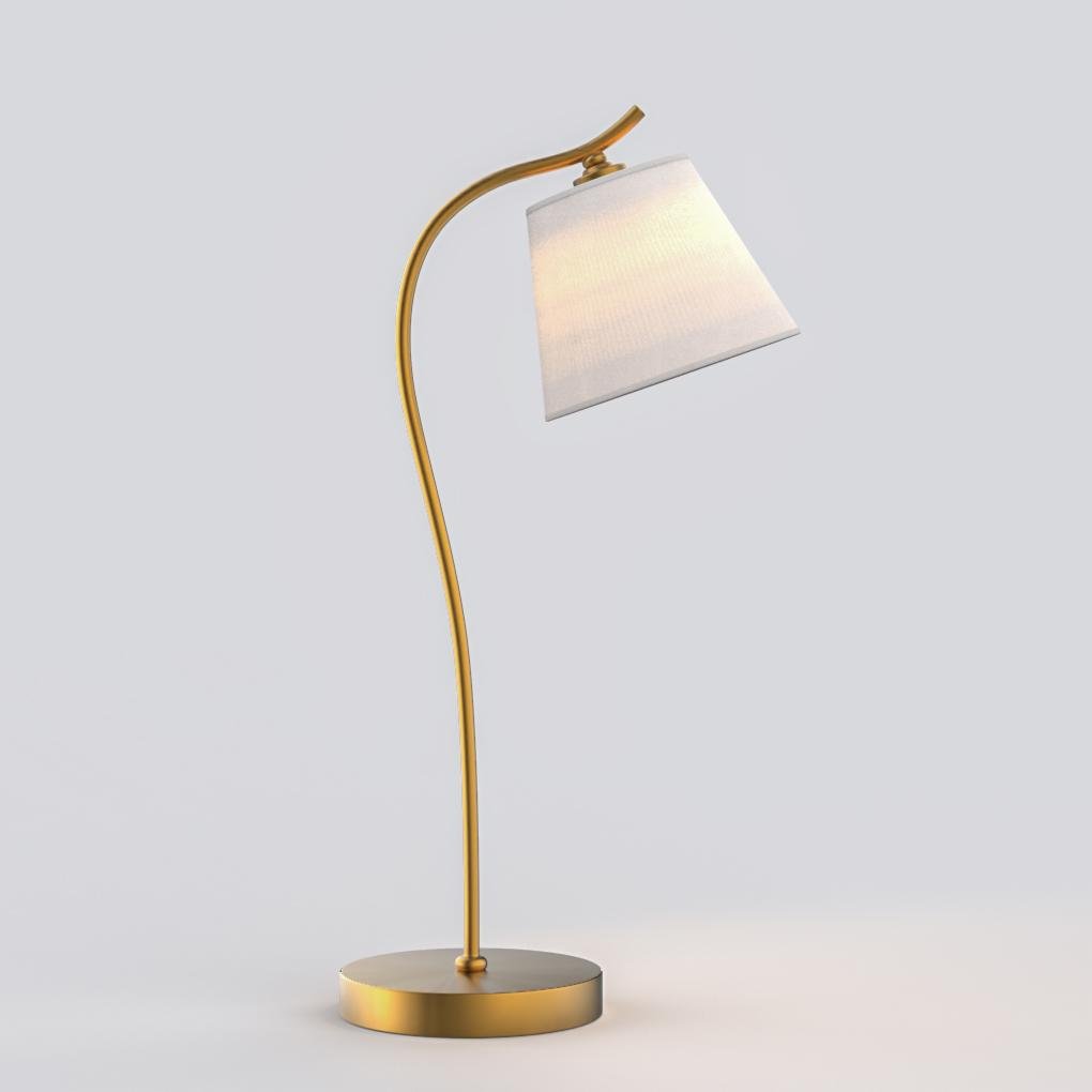 Modern Gooseneck Desk Lamp with Linen Cone Shade for Home Office