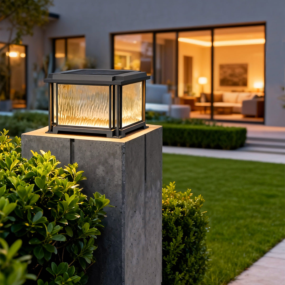 Modern Outdoor Pillar Light – Waterproof Black LED Gate Lamp
