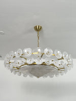Solaris Disc Glass Chandelier – Two-Tier Gold & Murano-Style Glass Pendant