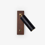 Event Horizon Adjustable Wall Sconce in Black Travertine and Brass