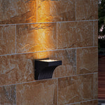 Geometric Outdoor Wall Sconce with Directional LED Light