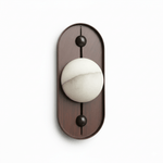 Koyan Alabaster Wall Sconce with Walnut Wood Accent