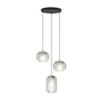 Hand-Carved Alabaster Cylinder Pendant Light in Glass Shell