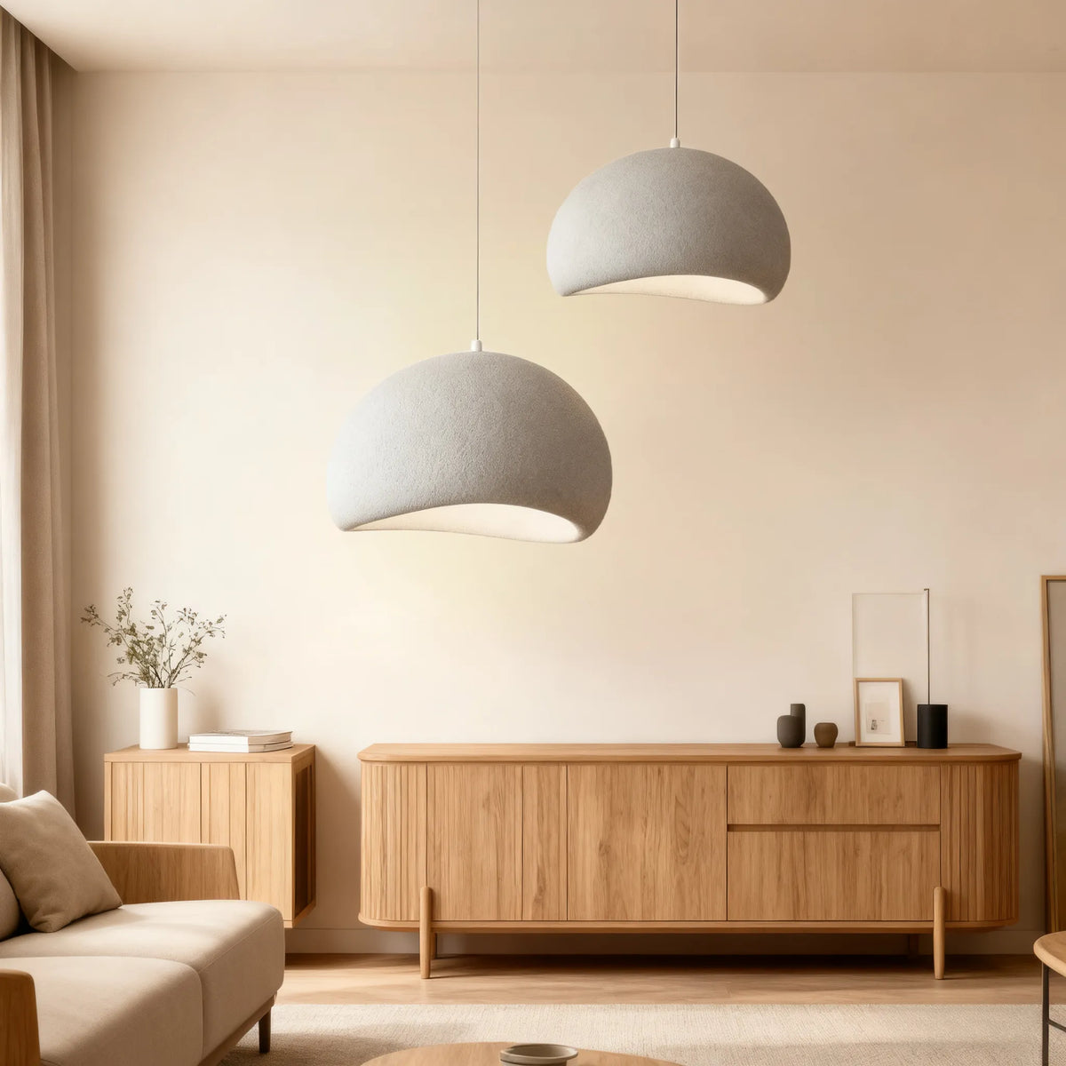 Japanese Wabi Sabi Style Bird Nest Shape Pendant Light