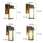 Aurora Glass Outdoor Wall Lantern Sconce in Vintage Brown