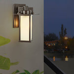 Aurora Glass Outdoor Wall Lantern Sconce in Vintage Brown