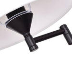 Swing Arm Wall Sconce with Fabric Shade in Black Iron