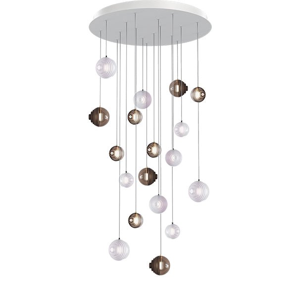 Cosmic Sphere Cascade Chandelier – Modern Glass Pendant Light for Dining Room and Living Room