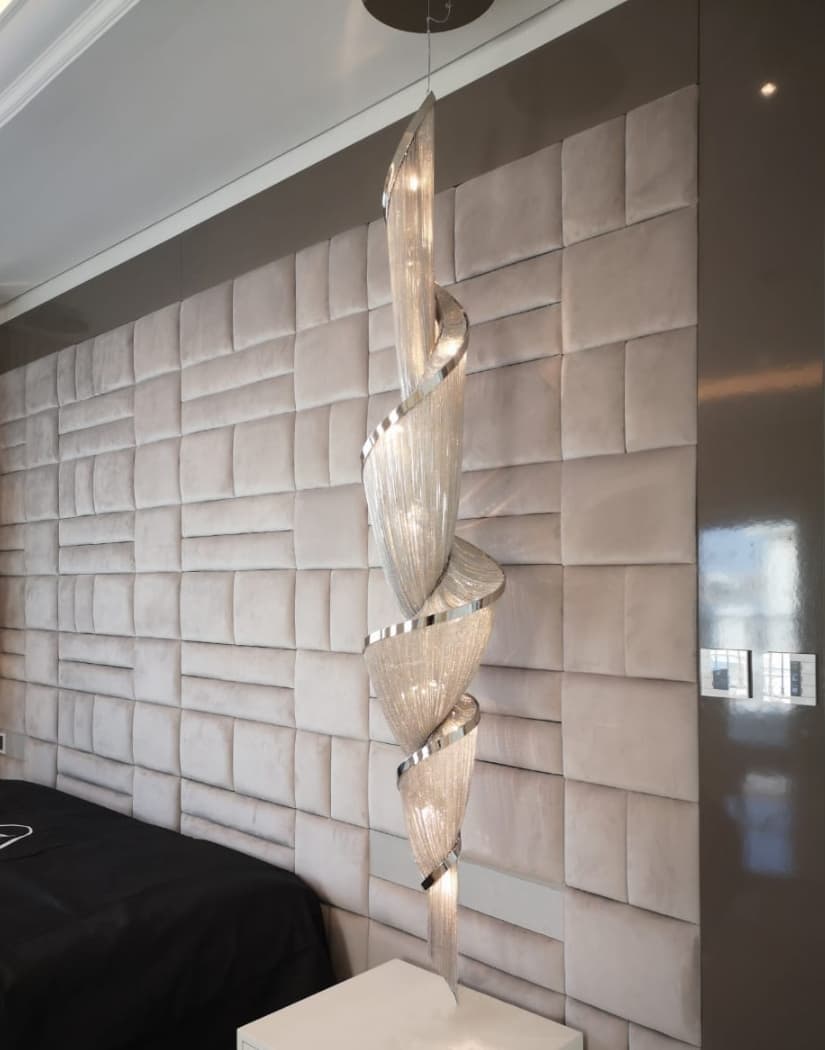 Twilight Spiral Chain Chandelier – Chrome Modern Pendant Light
