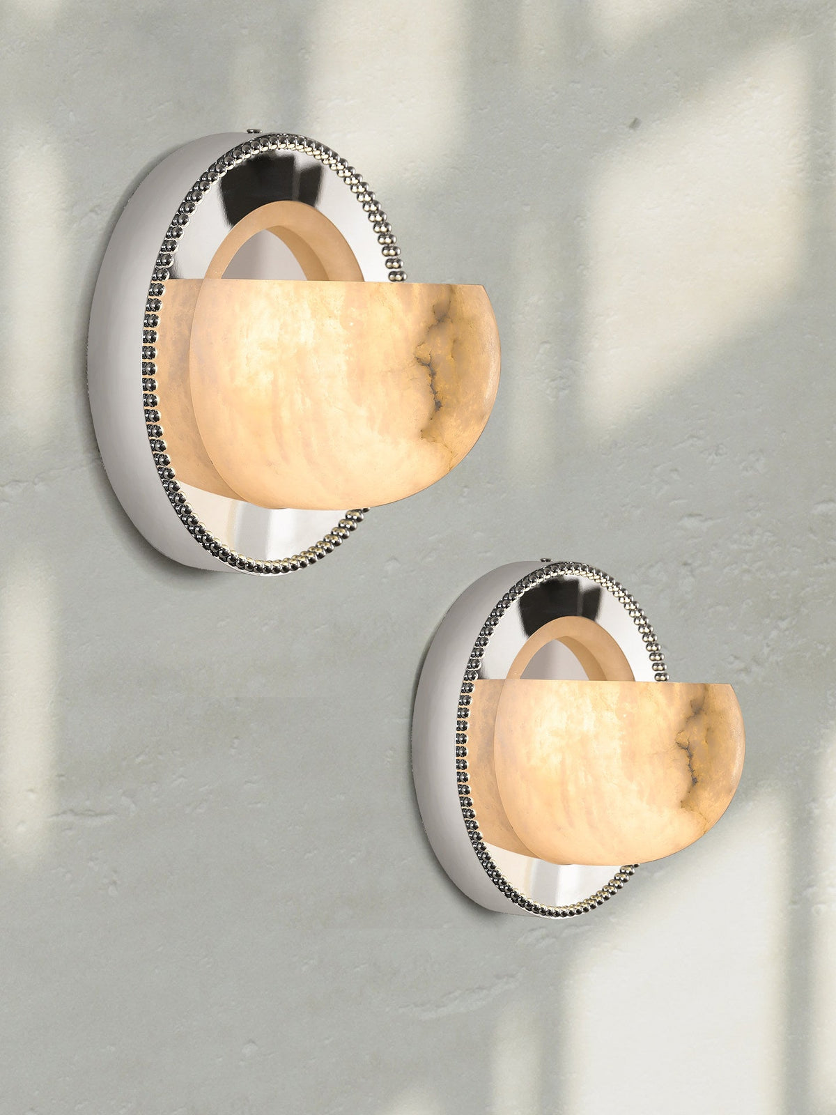 Orbit Pearl Alabaster Wall Sconce – Modern Designer Wall Light