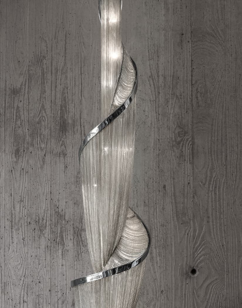 Twilight Spiral Chain Chandelier – Chrome Modern Pendant Light