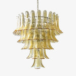 Amber Glass Petal Chandelier – Handcrafted Venetian Modern Pendant Light