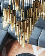 Symphony Orchestra Chandelier – Gold Nano-Coated Crystal Glass Pendant Light