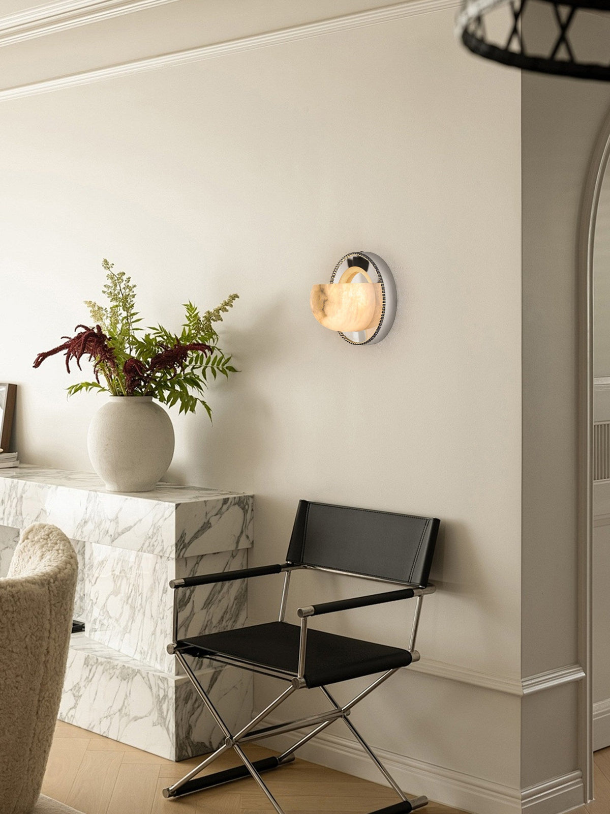 Orbit Pearl Alabaster Wall Sconce – Modern Designer Wall Light
