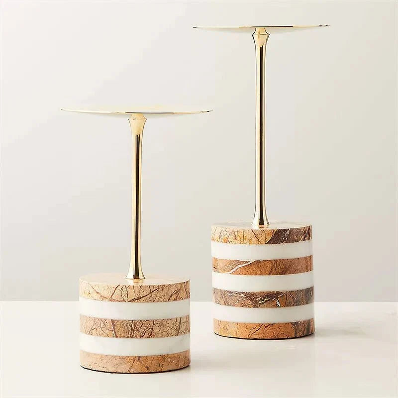 Strata Rise Sculptural Marble Candle Holder for Ambient Interiors