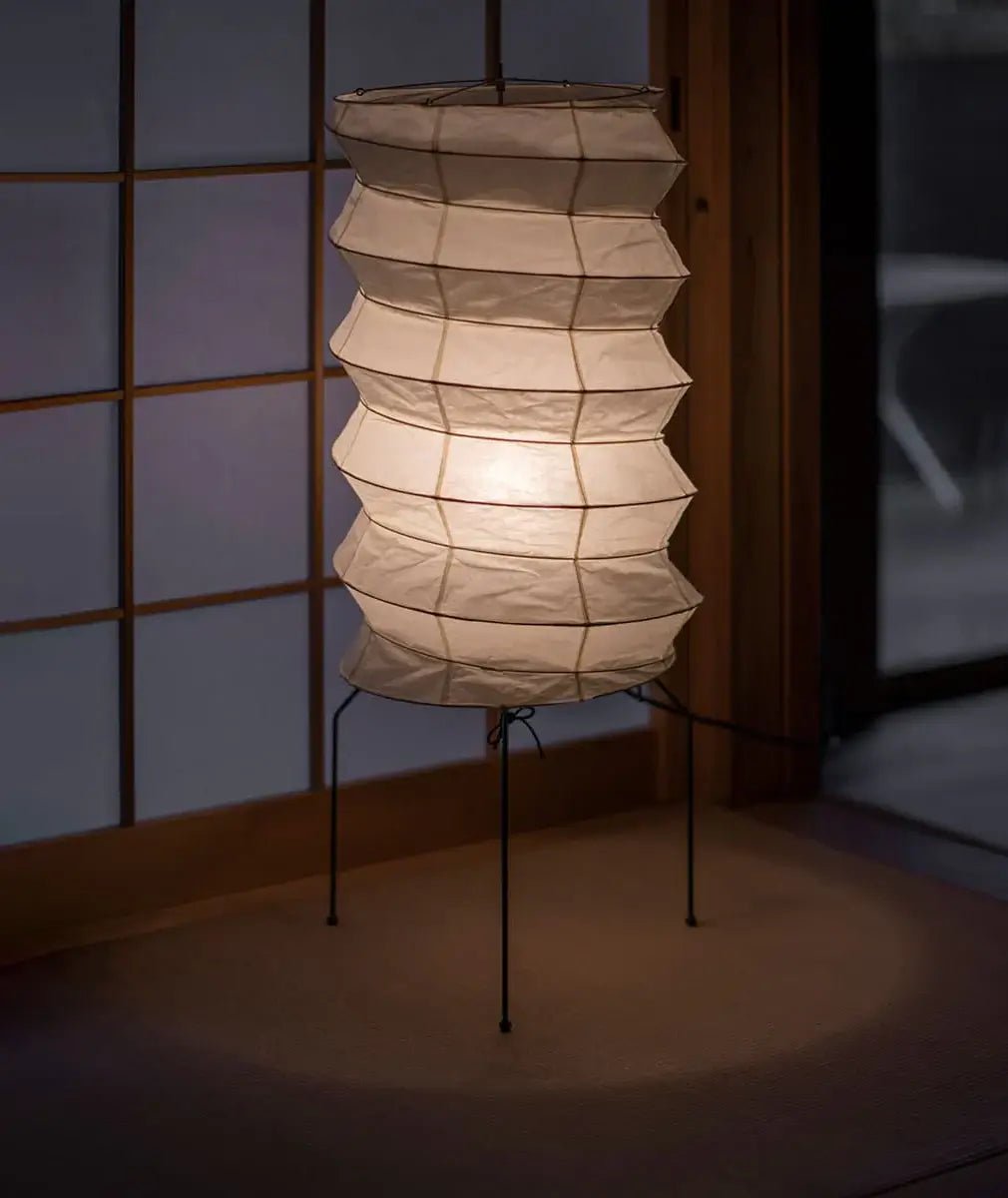 Kaze Origami Floor Lamp – Handcrafted Washi Paper & Iron Sculptural Light