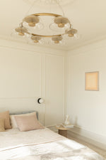 Solara LED Chandelier in Brass and Glass for Modern Interiors