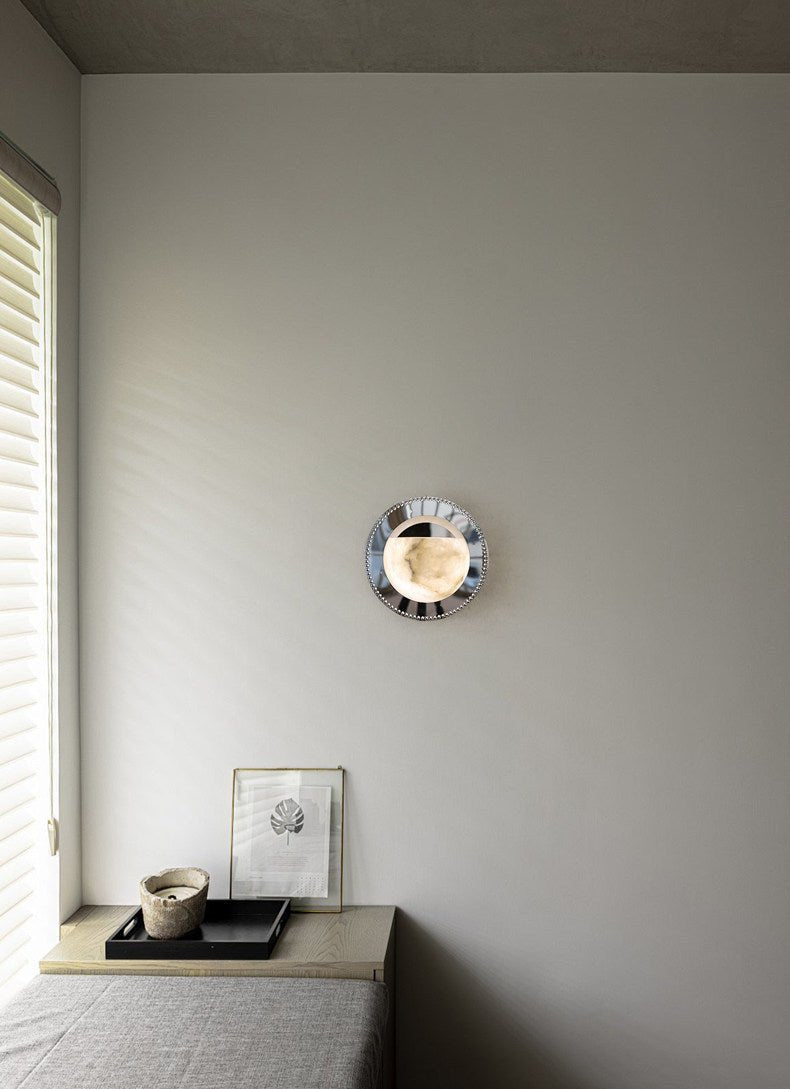 Orbit Pearl Alabaster Wall Sconce – Modern Designer Wall Light