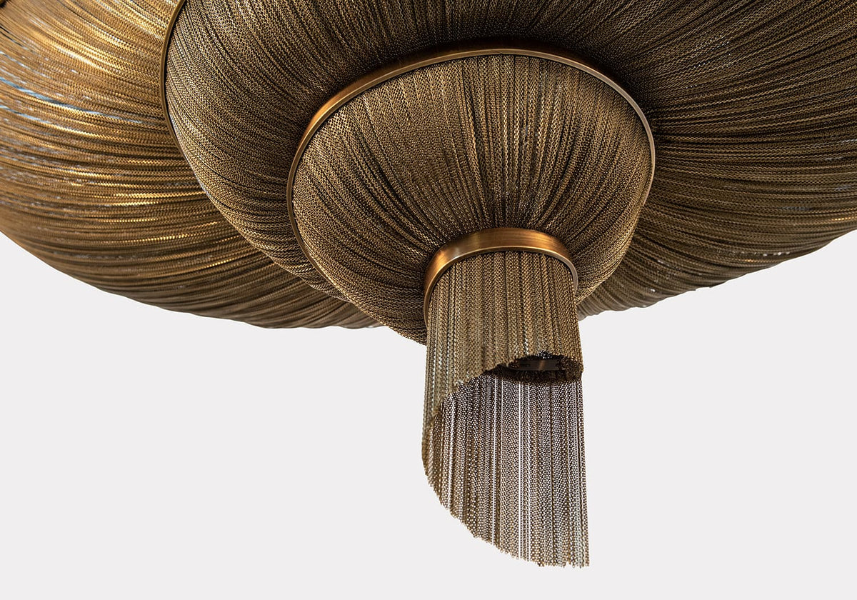 Spiral Chain Chandelier in Gold or Chrome for Modern Interiors