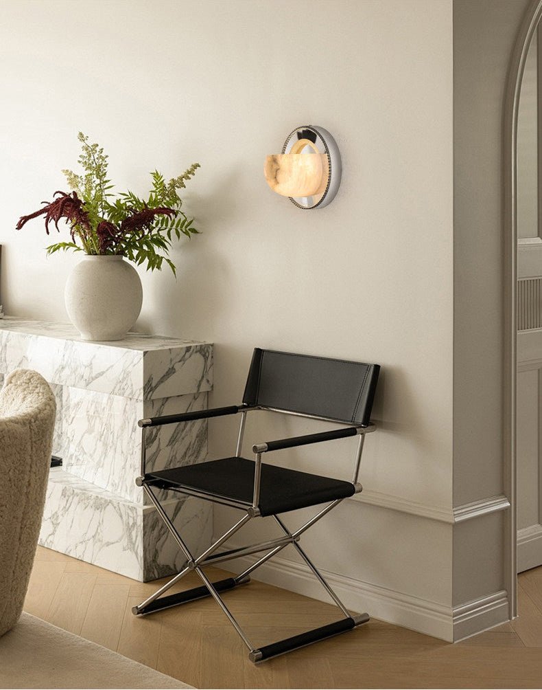 Orbit Pearl Alabaster Wall Sconce – Modern Designer Wall Light