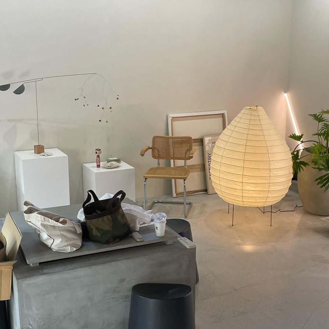 Washi Paper Floor Lamp – Handcrafted Rice Paper Lantern for Modern Interiors