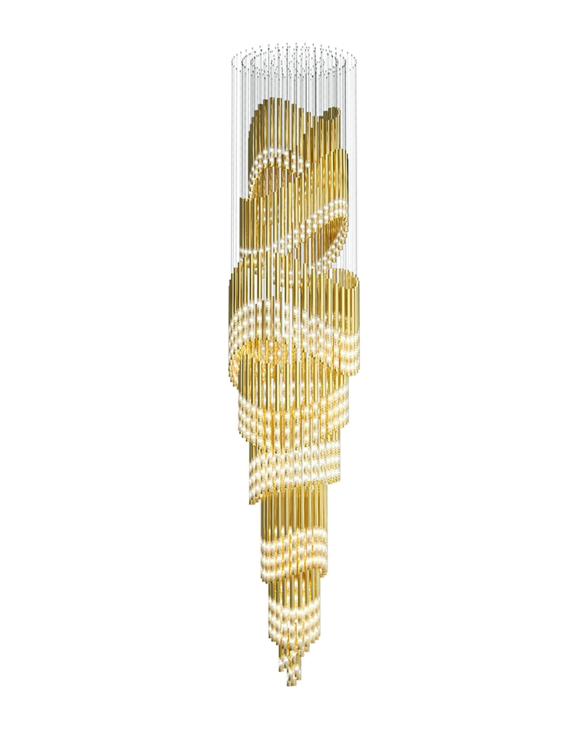 Symphony Orchestra Chandelier – Gold Nano-Coated Crystal Glass Pendant Light
