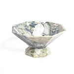 Facet Sculptural Marble Pedestal Bowl & Decorative Catchall Tray