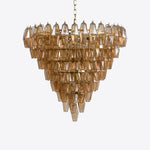 Asti Glass Prism Chandelier in Gold Finish for Modern Interiors