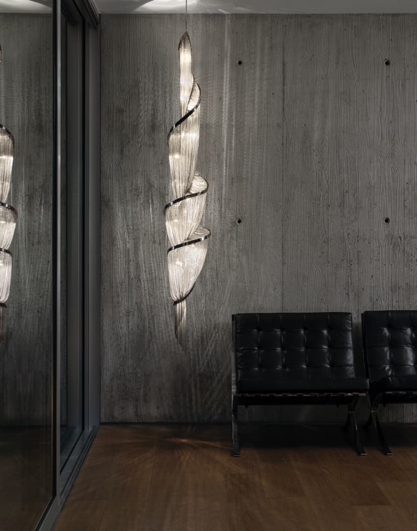 Twilight Spiral Chain Chandelier – Chrome Modern Pendant Light