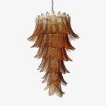Rosalind Amber Glass Chandelier – Handcrafted Feather Design Pendant Light
