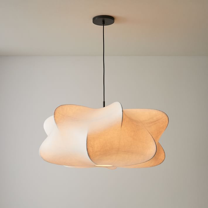 Elysia Silk Cocoon Pendant Light – Modern White Designer Hanging Lamp