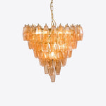 Asti Glass Prism Chandelier in Gold Finish for Modern Interiors