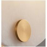 Lumen Alabaster Wall Sconce in Gold with White Alabaster Shade