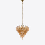 Asti Glass Prism Chandelier in Gold Finish for Modern Interiors