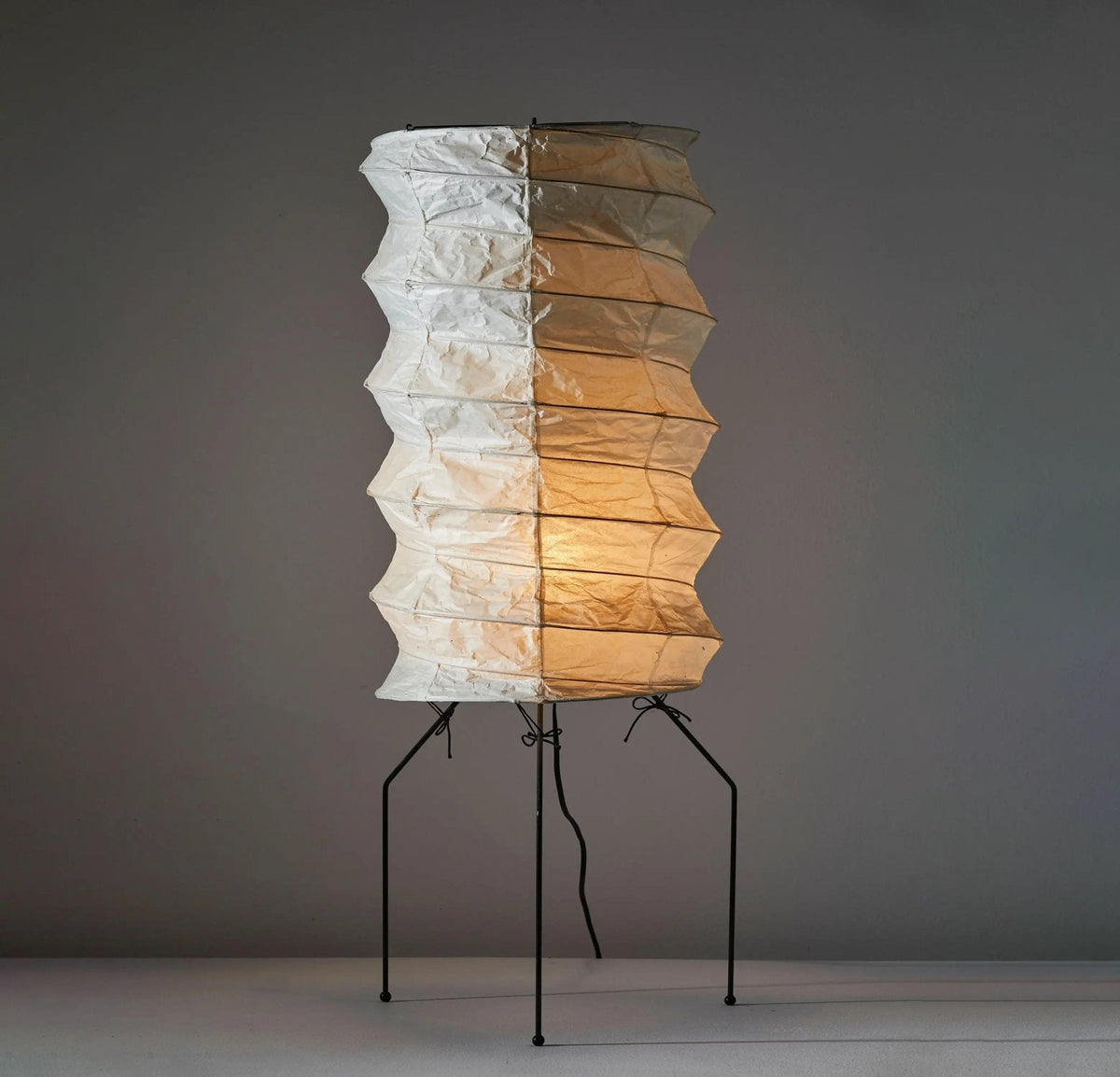 Kaze Origami Floor Lamp – Handcrafted Washi Paper & Iron Sculptural Light