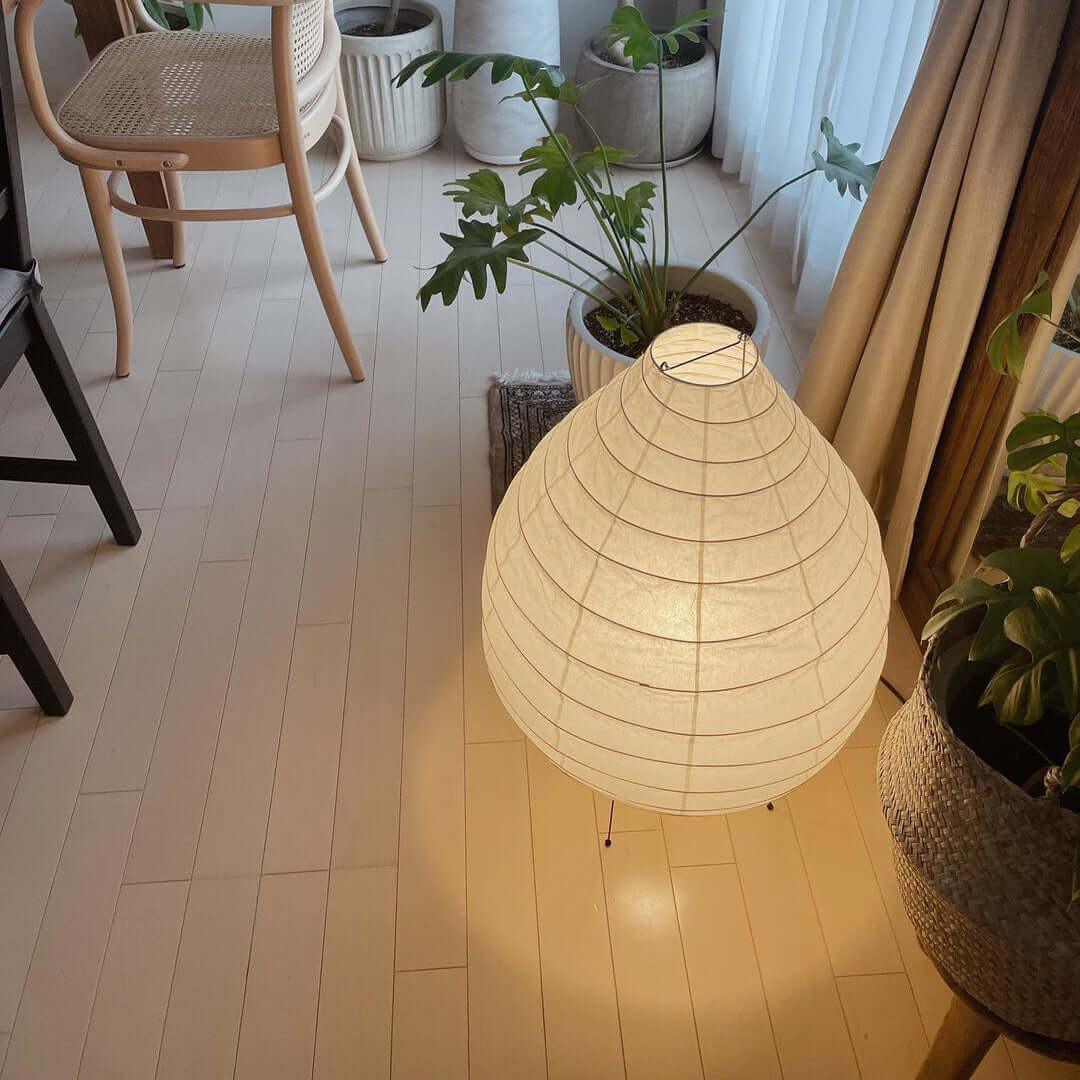 Washi Paper Floor Lamp – Handcrafted Rice Paper Lantern for Modern Interiors