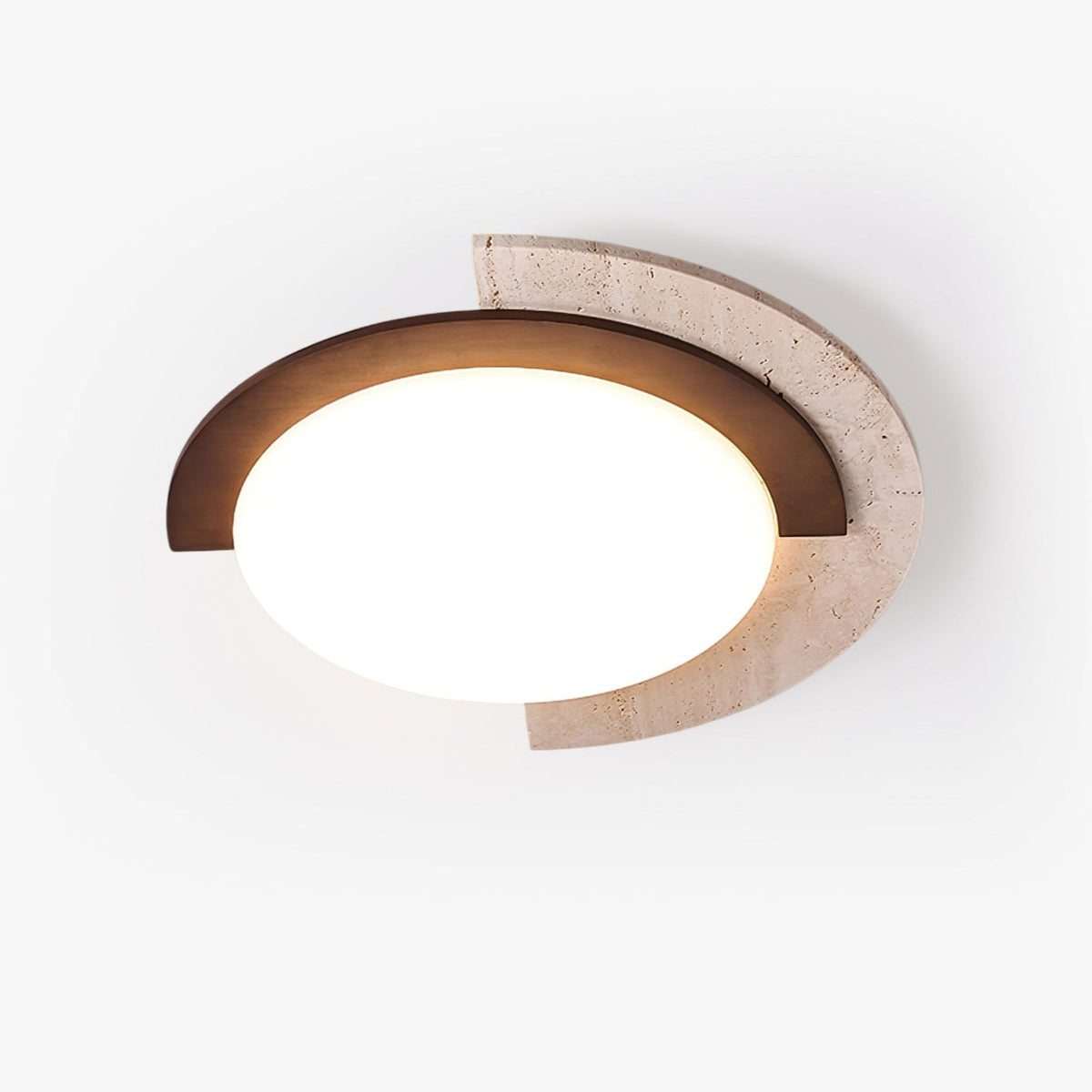 Alaric Semi-Flush Ceiling Light in Travertine and Bronze