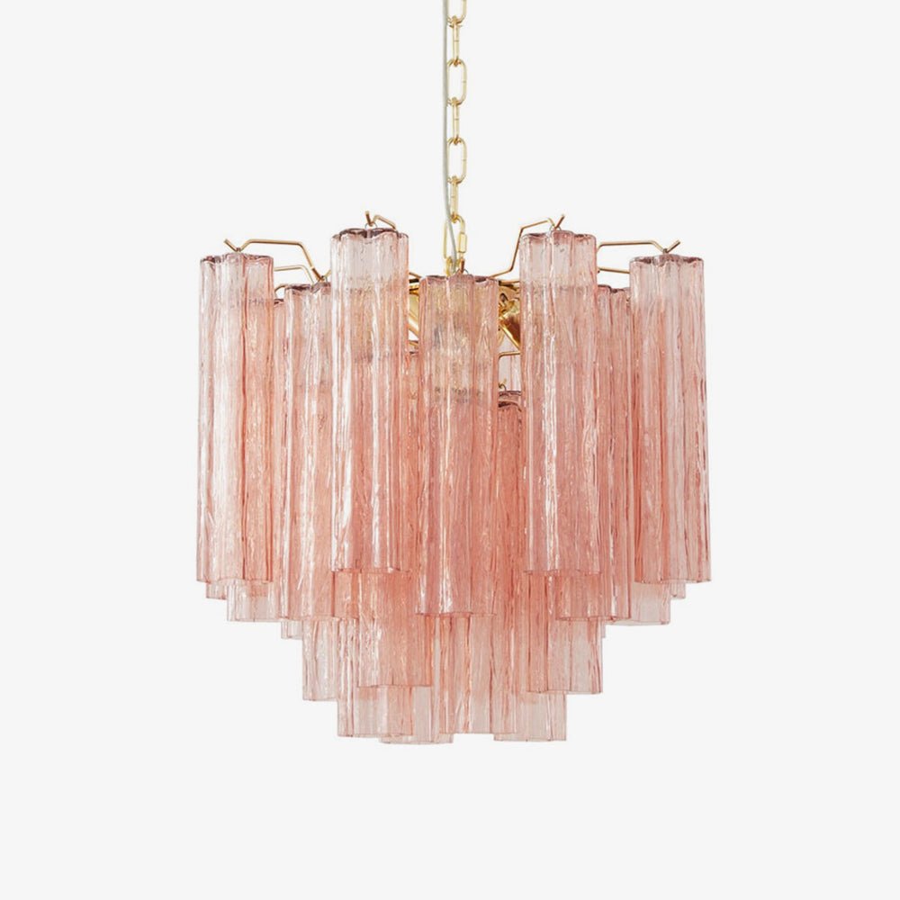 Liora Glass Chandelier – Modern Gold Accent Pendant Light for Dining Room and Living Room