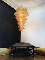 Rosalind Amber Glass Chandelier – Handcrafted Feather Design Pendant Light