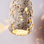 Cava Volcanic Stone Pendant Light — Sculptural Travertine Hanging Lamp