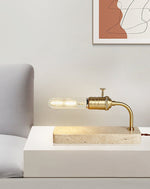 Travertine Vintage Tube Table Lamp – Modern Stone Desk Light