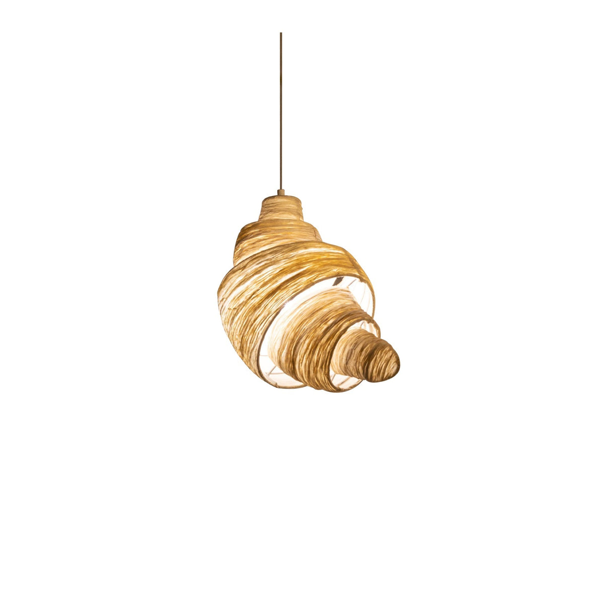 Croissant Fabric Pendant Light – Sculptural Beige Pendant for Modern Interiors